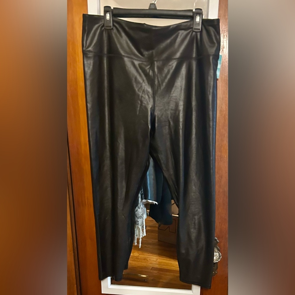 NWT Maurices Black Faux Leather Leggings